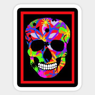 RAINBOW FLOWER SKULL Sticker